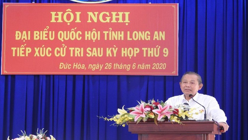Phó thủ tướng Trương Hòa Bình tiếp xúc với cử tri huyện Đức Hòa, Long An