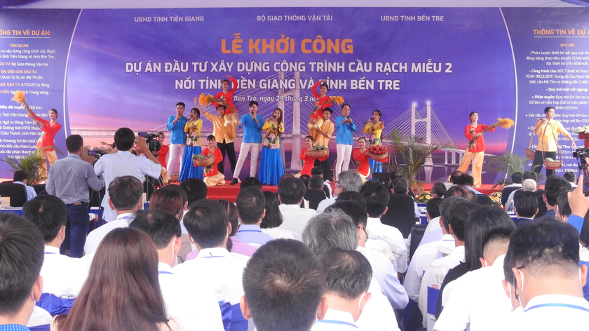Khởi công cầu Rạch Miễu 2 - Công trình thúc đẩy phát triển kinh tế - xã hội vùng Đồng bằng sông Cửu Long