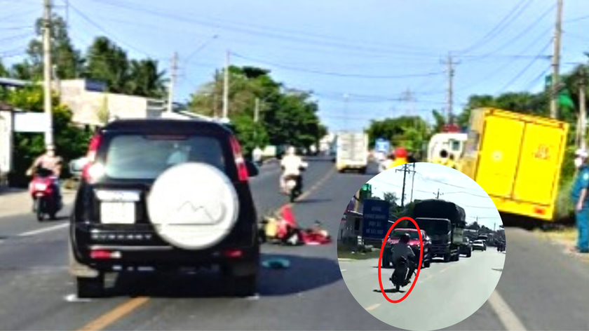 Tiền Giang: Người đàn ông có biểu hiện say rượu điều khiển xe máy lấn trái đường tông thẳng xe 7 chỗ