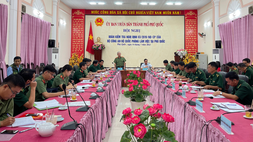 Đoàn kiểm tra của Bộ Công an - Bộ Quốc phòng làm việc tại TP Phú Quốc