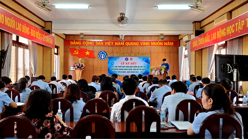 BHXH tỉnh Tiền Giang kí kết Quy chế phối hợp với Tỉnh Đoàn Tiền Giang giai đoạn 2023 - 2027