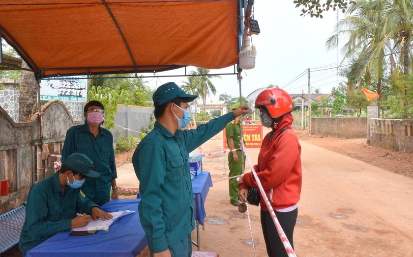 Một chốt kiểm soát phòng, chống dịch COVID-19 ở Hoài Nhơn. Ảnh: Tiểu ban tuyên truyền phòng, chống dịch COVID-19 Bình Định.