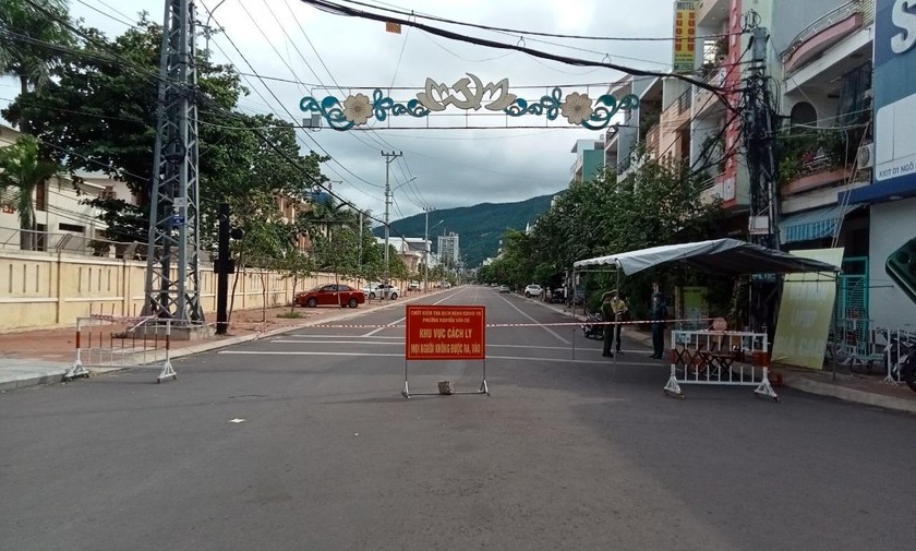 Một khu vực cách ly phòng, chống dịch COVID-19 ở TP Quy Nhơn (tỉnh Bình Định). 