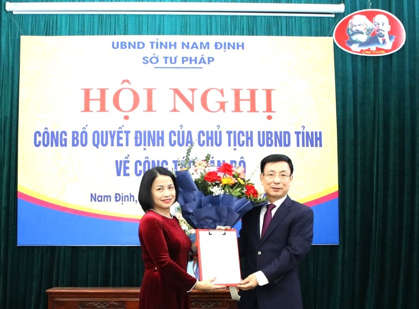 Bà Trần Thị Thúy Hiền được bổ nhiệm Giám đốc Sở Tư pháp tỉnh Nam Định