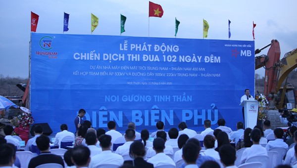 Lễ phát động chiến dịch thi đua 102 ngày đêm cho dự án phát triển hệ thống truyền tải điện tỉnh Ninh Thuận 