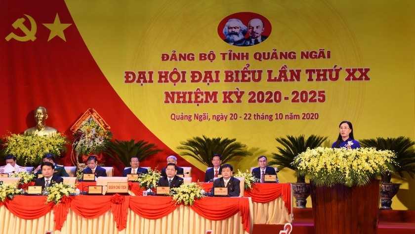 Phiên khai mạc Đại hội đại biểu Đảng bộ tỉnh Quảng Ngãi lần thứ XX.