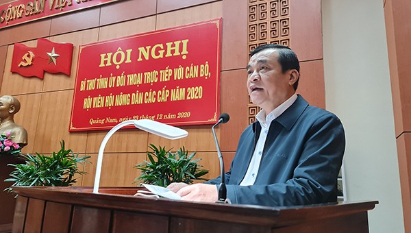 Bí thư Tỉnh ủy Quảng Nam Phan Việt Cường tại buổi đối thoại.