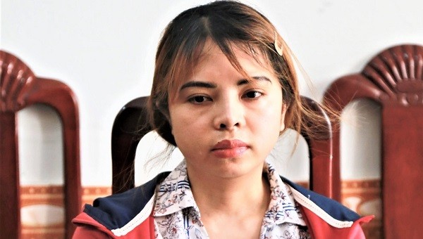 Lê Thị Kim Khánh tại cơ quan điều tra.