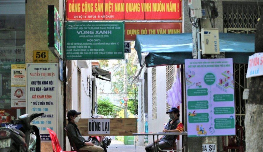 Chốt bảo vệ "Vùng xanh" không có ca lây nhiễm COVID-19 ở Đà Nẵng.