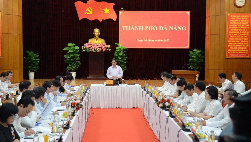 Thủ tướng Phạm Minh Chính phát biểu tại buổi làm việc với Ban Thường vụ Thành ủy Đà Nẵng.