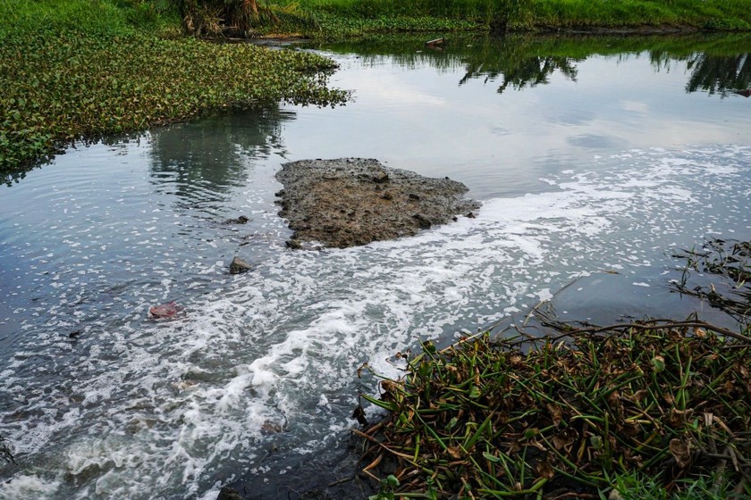 Nước thải đen ngòm đổ thẳng ra sông Cẩm Lệ ảnh hưởng đời sống, sinh hoạt người dân trong khu vực. 