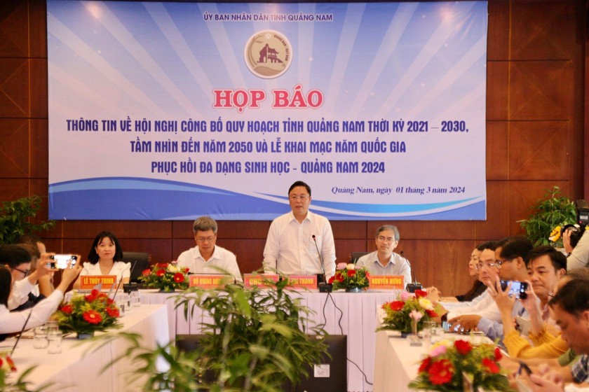 Họp báo thông tin về hội nghị công bố quy hoạch tỉnh thời kỳ 2021-2030, tầm nhìn đến năm 2050 và lễ khai mạc Năm Quốc gia phục hồi đa dạng sinh học – Quảng Nam 2024.