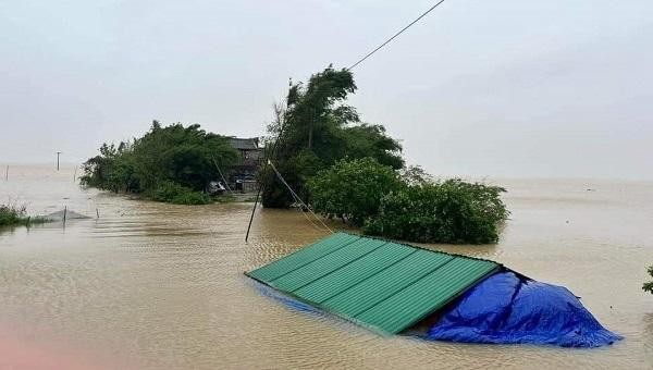 Vị trí chị Lê Thị Diệu Q. bị đuối nước có mực nước dâng cao, chảy xiết.
