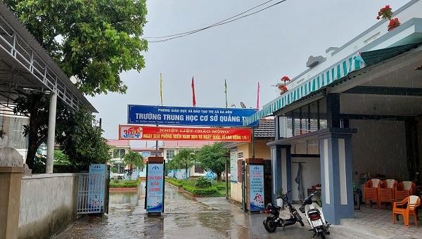 Trường THCS Quảng Thọ, thị xã Ba Đồn, nơi xảy ra sự việc.