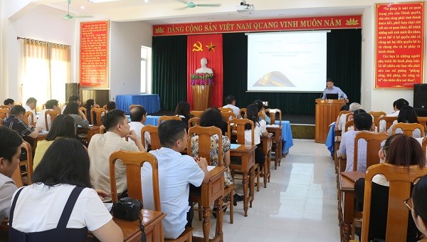 Toàn cảnh lớp tập huấn và bồi dưỡng kiến thức pháp luật cho các chức danh bổ trợ tư pháp năm 2023 tại Quảng Bình.
