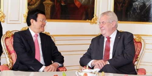 Chủ tịch nước Trương Tấn Sang hội đàm với Tổng thống Cộng hòa Séc M.Dê-man.