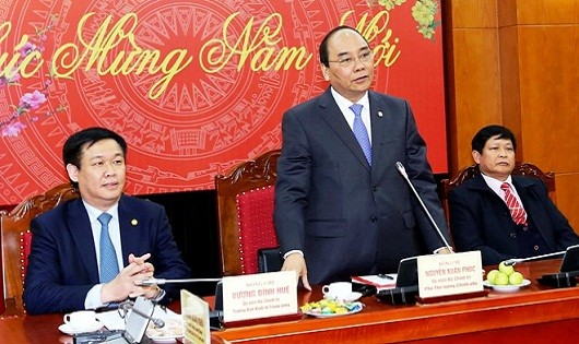 Phó thủ tướng Nguyễn Xuân Phúc phát biểu tại buổi làm việc với Ban Kinh tế Trung ương (Nguồn: Internet)