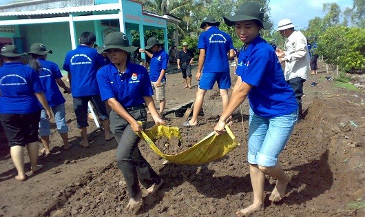 Lực lượng thanh niên trong một chương trình tình nguyện.