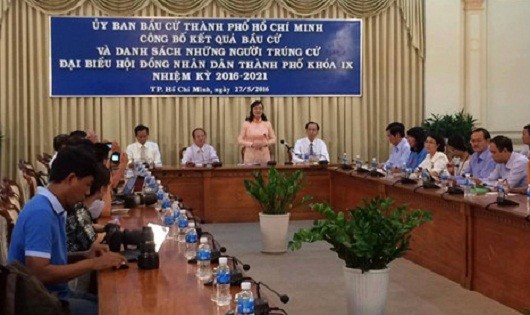 TP Hồ Chí Minh công bố người trúng cử đại biểu Hội đồng nhân dân thành phố.