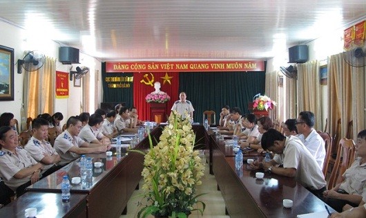 Cục trưởng Lê Quang Tiến phát biểu tại Hội nghị cán bộ chủ chốt các cơ quan THADS Hà Nội.