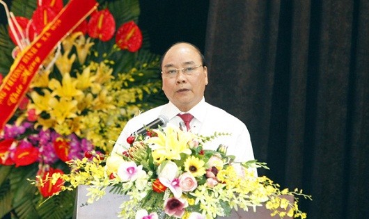 Thủ tướng Nguyễn Xuân Phúc phát biểu tại buổi gặp mặt kỷ niệm 91 năm Ngày Báo chí Cách mạng Việt Nam.