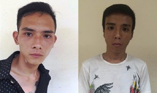 Nam (phải) và Tú (trái) là hai đối tượng gây ra tổng cộng 22 vụ cướp giật trên địa bàn TP Hà Nội.