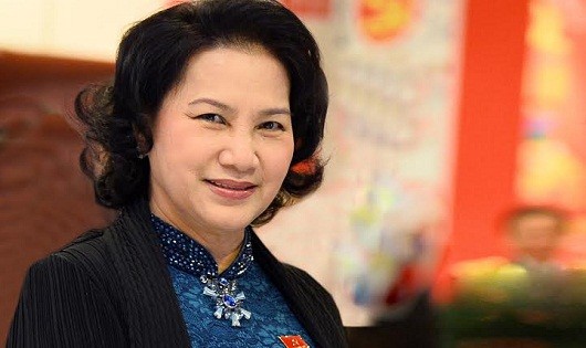 Bà Nguyễn Thị Kim Ngân, Ủy viên Bộ Chính trị, Bí thư Đảng đoàn, Chủ tịch QH khóa XIII được giới thiệu làm Chủ tịch QH khóa XIV.