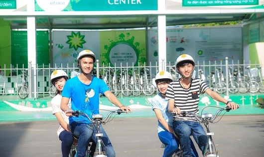 Một trạm cho thuê xe đạp, xe đạp điện ở Hà Nội