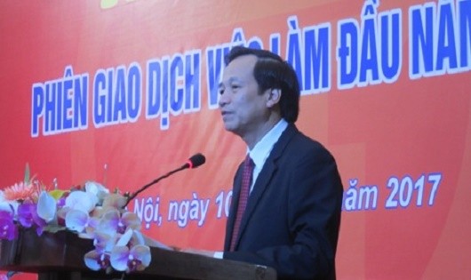  Bộ trưởng Bộ Lao động - Thương binh và Xã hội Đào Ngọc Dung phát biểu tại lễ khai mạc