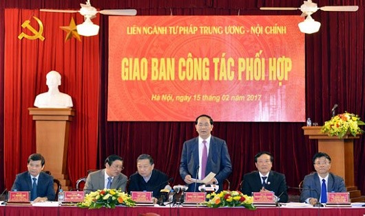 Chủ tịch nước Trần Đại Quang phát biểu chỉ đạo buổi làm việc.