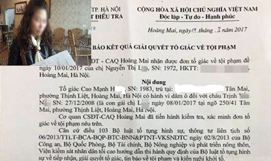 Hà Nội: Khởi tố vụ án Dâm ô bé gái 9 tuổi ở phường Thịnh Liệt