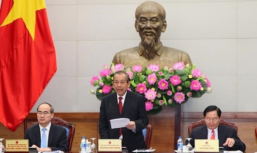 Phó Thủ tướng Trương Hòa Bình phát biểu tại Hội nghị đánh giá việc triển khai đo lường, xác định chỉ số hài lòng của người dân.