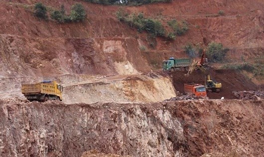 Một mỏ đang khai thác khoáng sản tại Cao Bằng