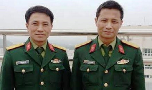 Đại úy Phan Văn Cường vàThượng úy Phan Thế Sơn.