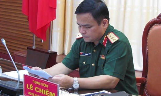 Thượng tướng Lê Chiêm làm việc với các cơ quan tư pháp, pháp chế tại Bộ Tư lệnh Quân khu 1.