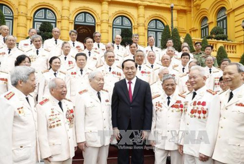 Chủ tịch nước Trần Đại Quang gặp mặt đoàn đại biểu Ban liên lạc Cán bộ công an chi viện chiến trường miền Nam thời kỳ kháng chiến chống Mỹ, cứu nước