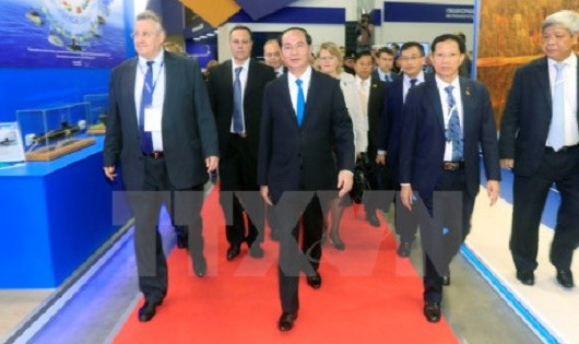Chủ tịch nước Trần Đại Quang kết thúc chuyến thăm Liên bang Nga. (Ảnh: Nhan áng/TTXVN)