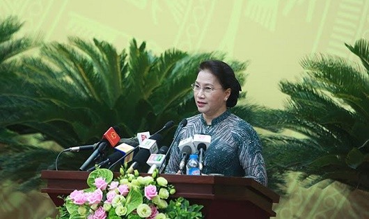 Chủ tịch Quốc hội Nguyễn Thị Kim Ngân phát biểu tại Kỳ họp. 