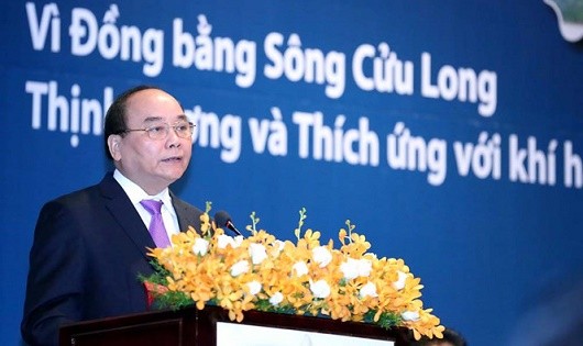Thủ tướng Nguyễn Xuân Phúc phát biểu tại Diễn đàn ĐBSCL 2016, ngày 27/6, tại TPHCM (Ảnh: VNN)