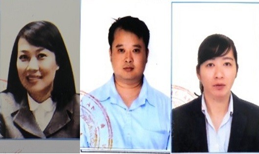 Từ trái qua: Bị can Kim Chi - Vương Hoàng - Minh Huệ (Ảnh Cổng TTĐT Bộ Công an)