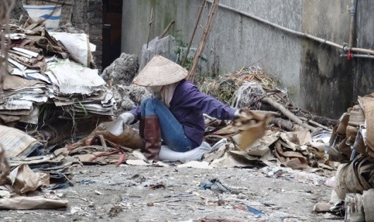 Làng nghề tái chế ở Tiên Dược, Sóc Sơn gây ô nhiễm.