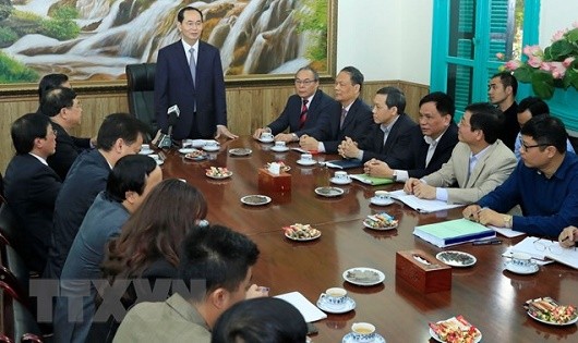 Chủ tịch nước Trần Đại Quang chủ trì buổi làm việc.