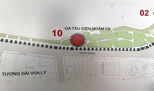 Vị trí Hà Nội dự kiến xây dựng ga tàu điện ngầm C9 cạnh hồ Hoàn Kiếm