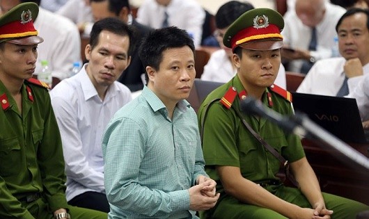 Hà Văn thắm tại phiên xử sơ thẩm.