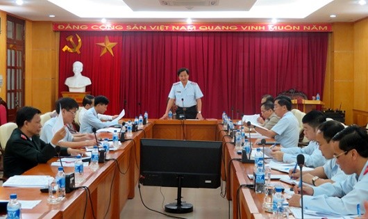 Tổng Thanh tra Chính phủ Lê Minh Khái phát biểu tại cuộc họp.