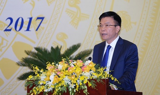 Bộ trưởng Lê Thành Long phát biểu tại Hội nghị trực tuyến.