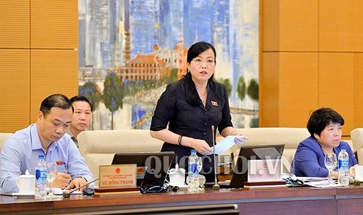 Trưởng ban Dân nguyện của Quốc hội Nguyễn Thanh Hải phát biểu tại phiên họp.