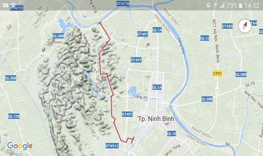 Sông Sào Khê dài khoảng 14km (đoạn màu đỏ) được đầu tư gần 2.600 tỷ đồng để thực hiện dự án. Ảnh: Báo Thanh Tra.