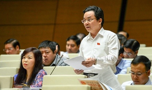 ĐB Hoàng Văn Cường phát biểu tại phiên họp.