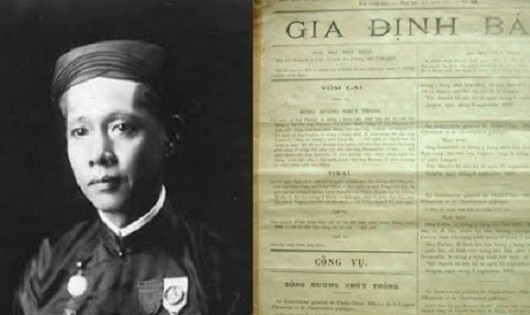 Gia Định Báo - tờ báo bằng chữ quốc ngữ đầu tiên của Việt Nam ra đời năm 1865 do cụ Trương Vĩnh Ký làm chủ biên.